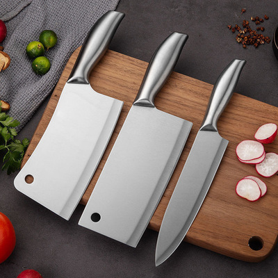 廠家批發刀具套裝陽江菜刀家用切片切肉刀廚師鋼柄廚房刀具