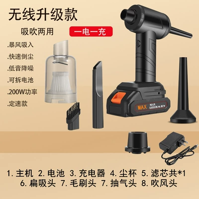 Suitable for Car Wireless Vacuum Cleaner, Powerful Blowing and Suction Dual-Purpose Household Small Handheld Power Super Suction Car (Tozsoranlar) - 12v-upgraded-model-200w-30min-battery-life-6000mah