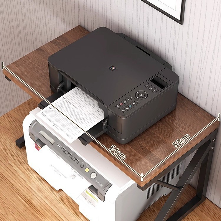 Estante de Escritorio para Impresora, Acero y Madera, Multifuncional, para Oficina image 3