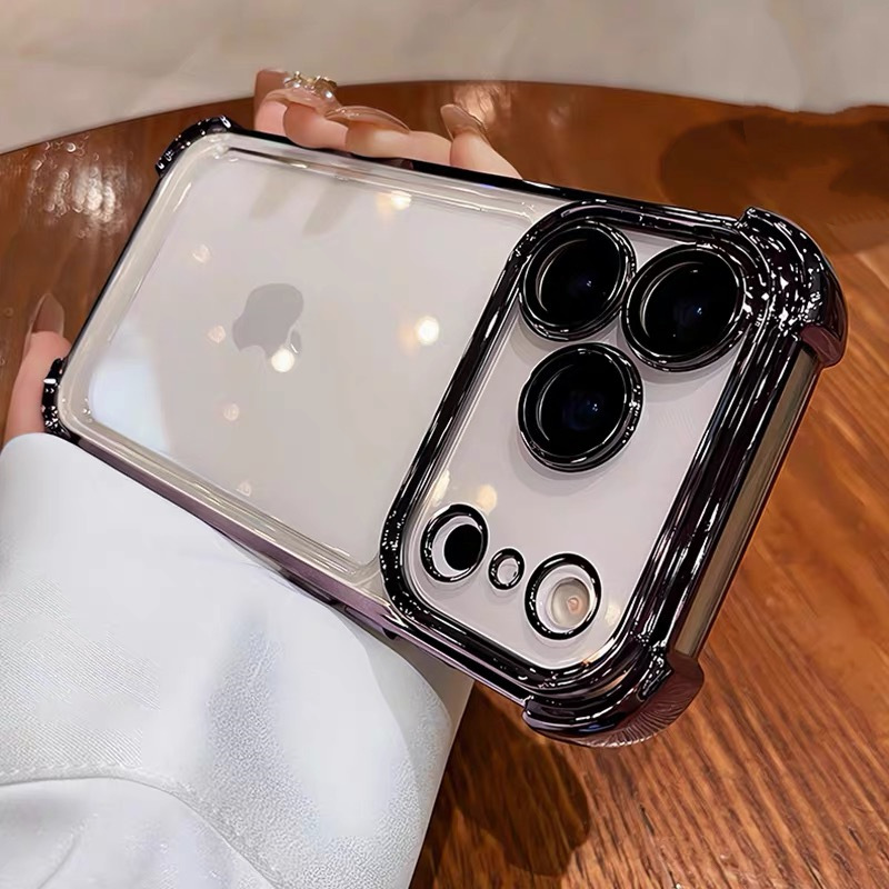 适用苹果17手机壳四角防摔气囊 iPhone 17 Pro电镀保护套厂家直销