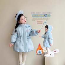 女童爱莎收腰羽绒服秋冬2025新款儿童冬季轻薄洋气冬装白鸭绒外套