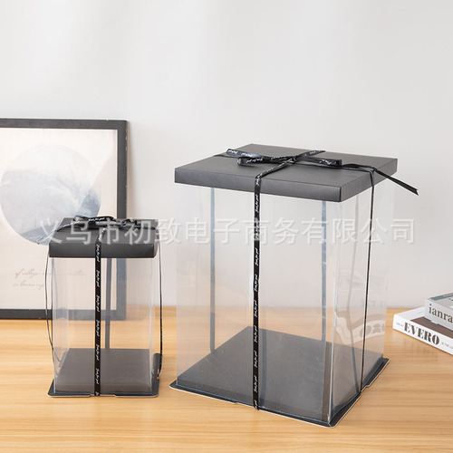 25cm 40cm rose bear outer packaging gift box transparent pvc gift box