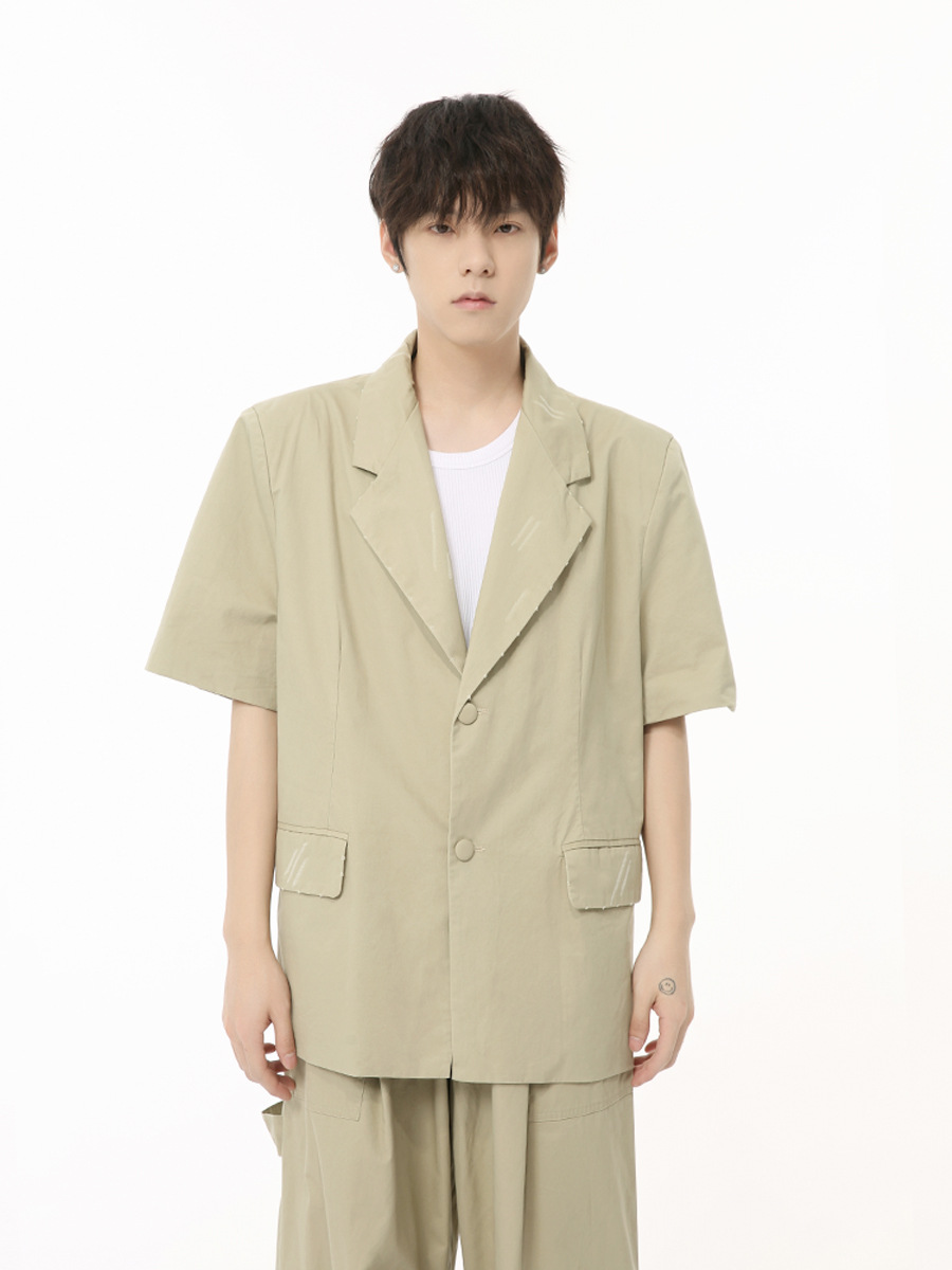 MTLCLOTHES para hombre | 2024 verano nuevo producto versión coreana de alta gama simple traje de manga corta traje casual de moda