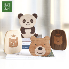 Wholesale New Wooden Cartoon Book Stand for Pandas, Bears, and Lions, Student Creative Bookends, Book Stand Racks, Home Decor