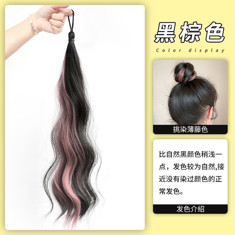 Peruca de cabello de mujer imitación de cabello humano teñido cabello largo cola de caballo dopamina trenzado trenzado natural aumento de cabello de color haz de cabello