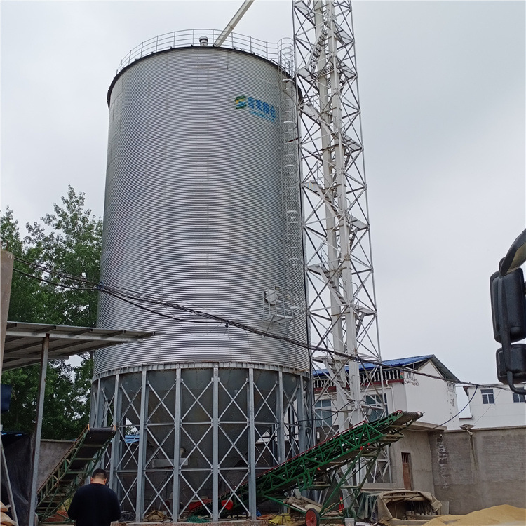 山西忻州杂粮企业用镀锌钢板仓标准构件维护方便锥底出料立筒仓