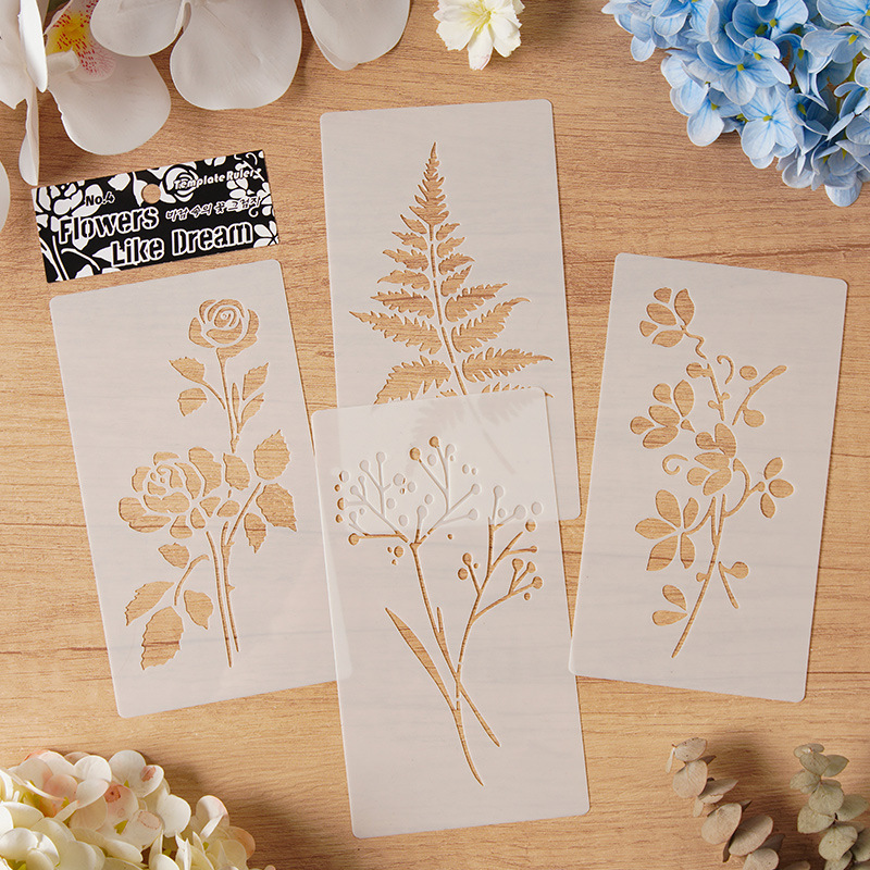 Huaying Fufeng Cross-Border Plant and Flower Painting Template Pet Water-Soluble Handwritten Newspaper Handbook Spray-Painted Wall Painting Template Huaying Fufeng Cross-Border Plant and Flower Painting Template Pet Water-Soluble Handwritten Newspaper Handbook Spray-Painted Wall Painting Template