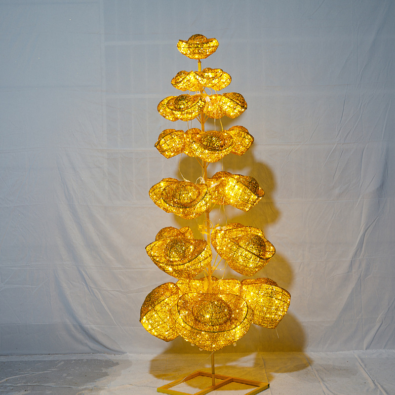 Adornos Luminosos de Hierro Forjado para el Año Nuevo Chino y el Festival de Primavera 2025, Decoración de Escena con Monedas de Cobre del Dios de la Riqueza image 23