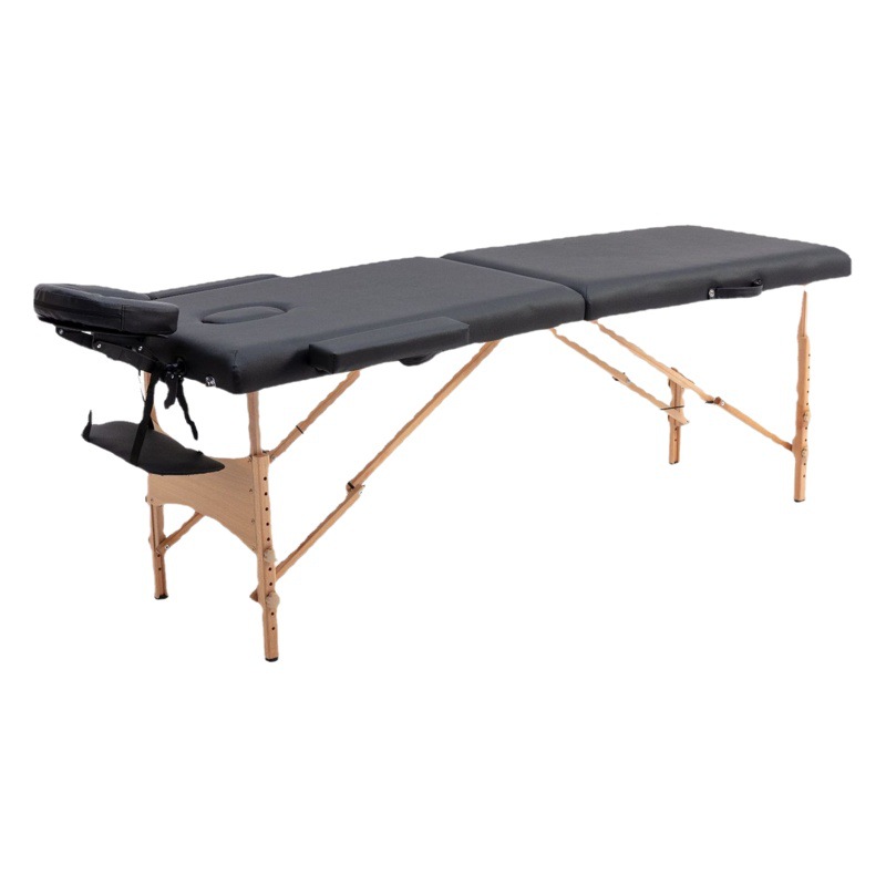 Cama de masaje portátil de madera maciza, ideal para spa, belleza o moxibustión, plegable y duradera