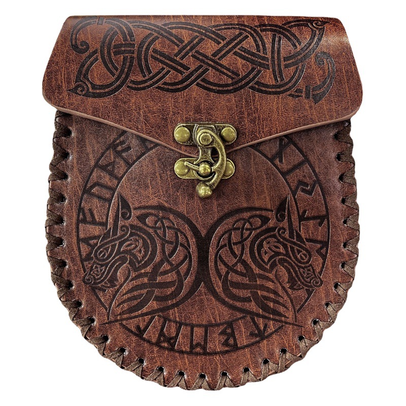 Multi-plataforma transfronteriza Venta caliente Viking estilo medieval colgante cinturón monedero bolso de la cintura de la vendimia