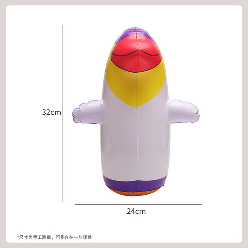 Cross-border inflatable penguin tumbler children's PVC inflatable toy colorful penguin street stall night market wholesale