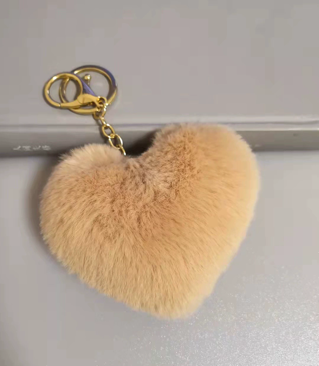 Plush keychain heart-shaped, bag