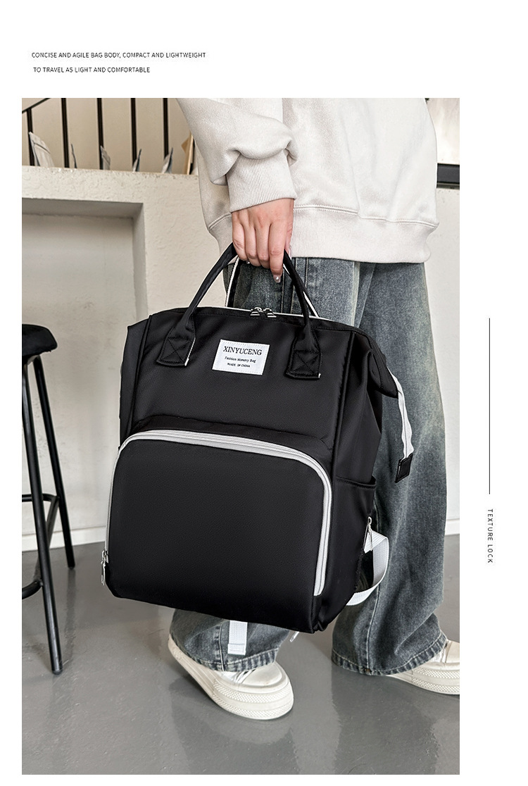 Solid-color lightweight mom bag, a backpack for taking kids out, multi-functional large-capacity mother and baby bag for girls undefined
