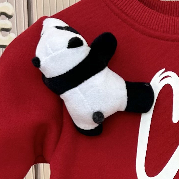 Conjuntos familiares a juego para bebés para otoño e invierno, familia de tres personas, pelele de cien días, madre-hijo, sudadera de lana para madre e hija, conjuntos familiares de estilo otoñal a la moda