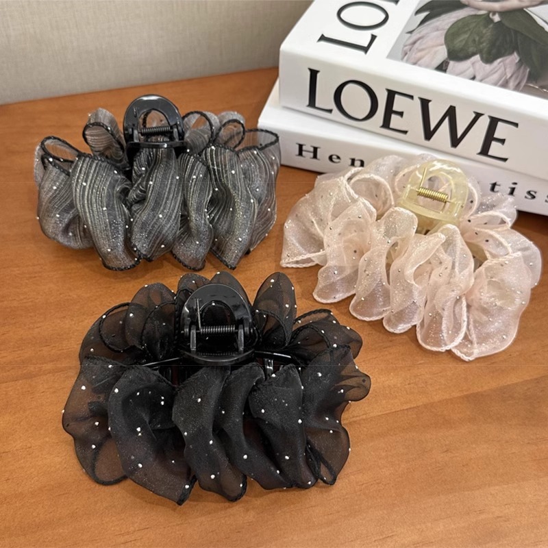 クラウドバブルグリッパー女性用 2025 新しいメッシュヘアピン気質後頭部ハイエンドサメクリップふわふわ帽子|undefined