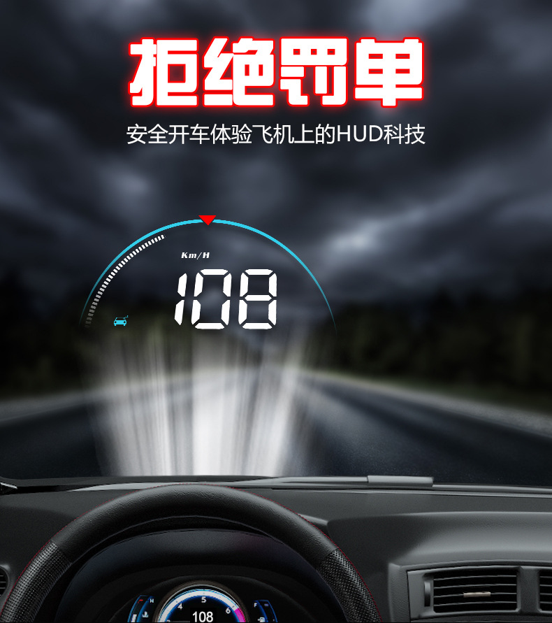 25 Smart Car Hud Head-Up Displays, Universal High-Definition Car Speed Head-Up Multi-Function Projector Obd