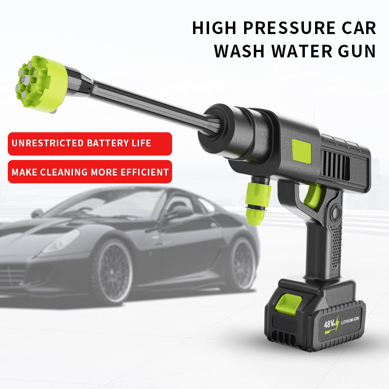 Wireless car washer household car brush high-pressure water gun cleaning artifact charging high-power lithium battery powerful booster Wireless car washer household car brush high-pressure water gun cleaning artifact charging high-power lithium battery powerful booster