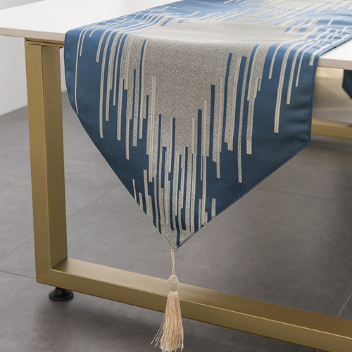 Cross-border hot sale modern light luxury American tassel jacquard table runner dining table decoration tablecloth coffee table TV cabinet tablecloth