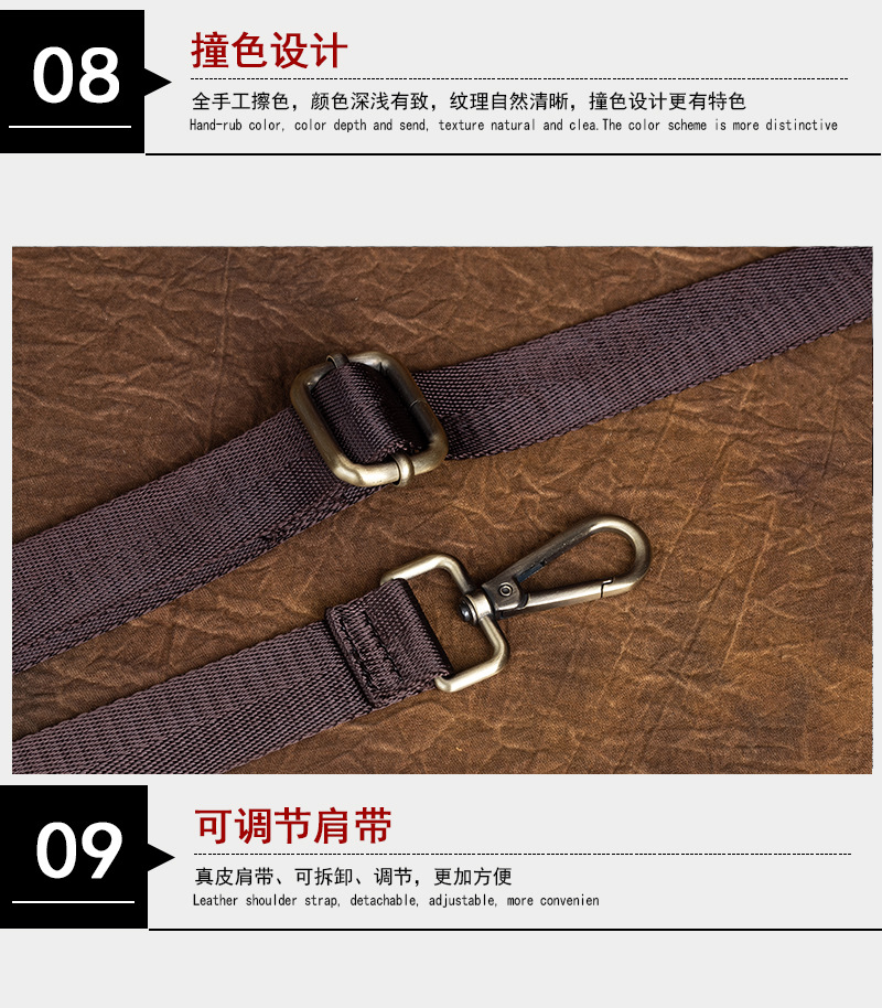 Túi đeo vai nữ da bò dập nổi cổ điển, phong cách Trung Quốc, đánh bóng màu da thực vật — Xám cổ điển, Nâu cổ điển chi tiết 13