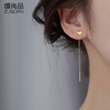 Accessory stainless steel, fashionable glossy golden earrings heart-shaped, wholesale, Japanese and Korean