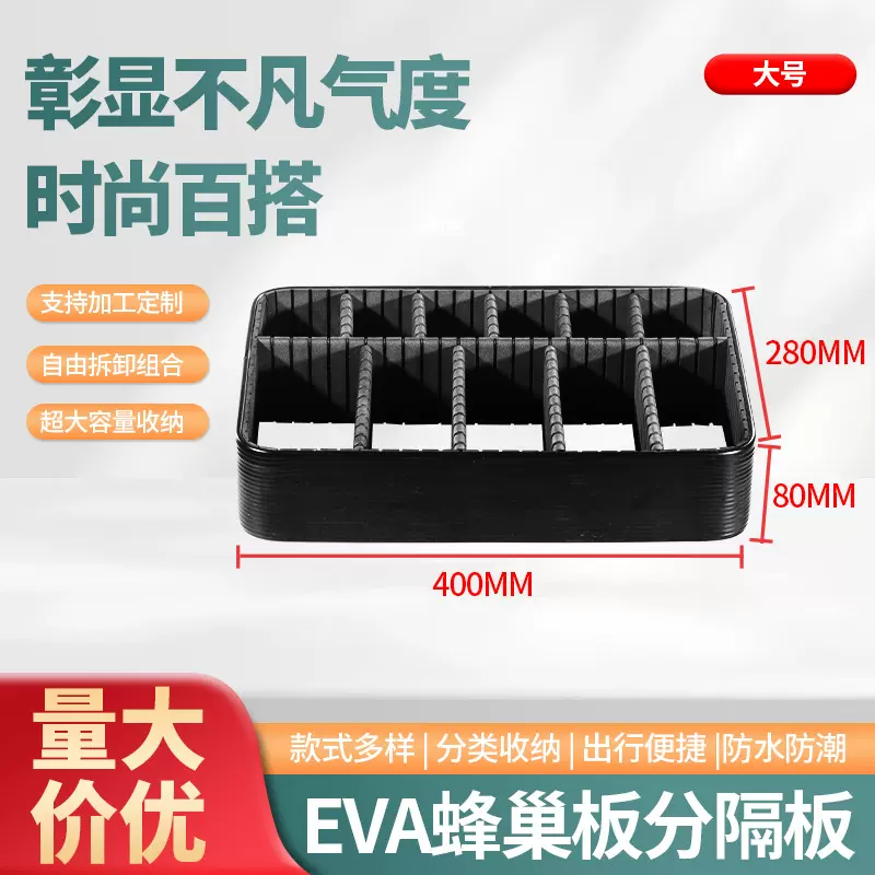 化妆品收纳箱蜂巢内框EVA隔板内托分格挡板化妆包蜂巢板防水