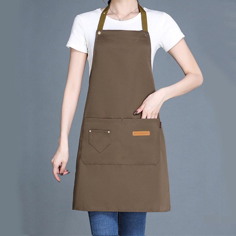 ケータリング用エプロン、カスタマイズされたロゴプリント、キッチン防水・耐油ウェイター作業服、ホルターネックロングエプロン|undefined