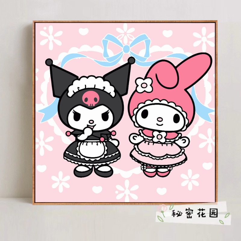 サンリオデジタル油絵 diy 手描きカラーリングクロミメロディー漫画かわいい装飾画メーカー卸売|undefined