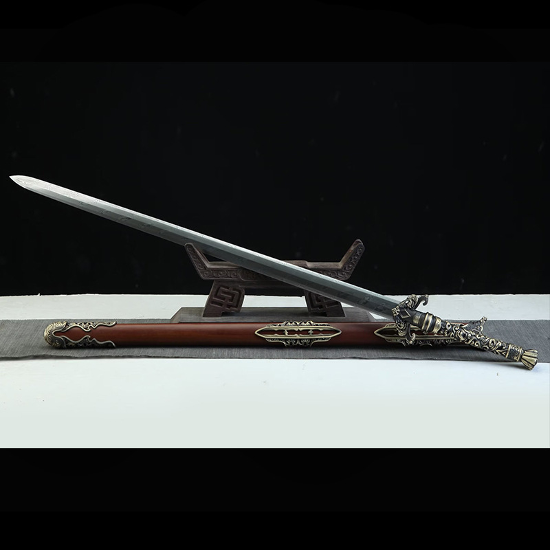英雄剑八面汉剑一体扭转纹重剑长剑镇宅宝剑家居摆件收藏未开刃