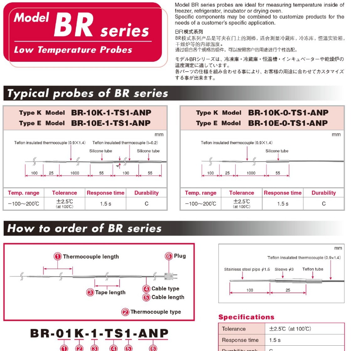 BR-80K-4-TS1-ANP批发日本安立anritsu温计探头热电偶