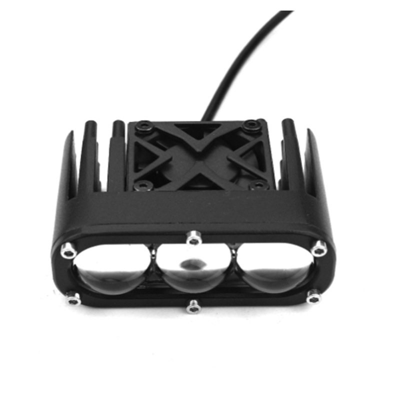 120W tres ojos de alta potencia faro amarillo y blanco bicolor externo gran cañón de acero lámpara de red lámpara de niebla lámpara de motocicleta