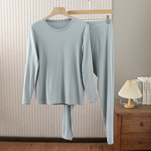 批发海剪标保暖内衣套装男秋冬季磨毛弹力纯色秋衣秋裤套装3Y015