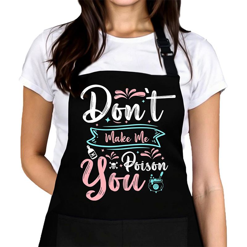 Delantal de poliéster transfronterizo para mujer, tienda de uñas de alto valor, panadería, barista, ropa de trabajo personalizada, fábrica de delantales al por mayor