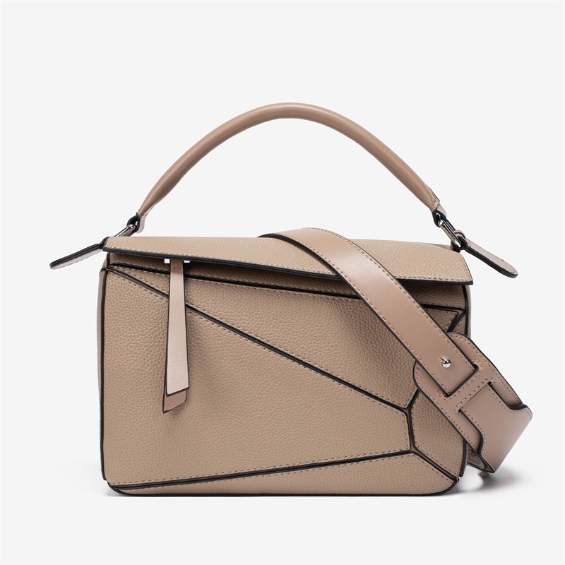 [Wholesale] Geometric Spliced Lychee Grain Crossbody Bag, Lightweight Large Capacity Doctor Bag, Luxury Women's Handbag, Multi-Color In Stock - Thumbnail 8