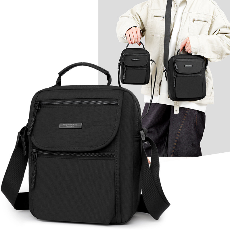 男包2025秋季新款跨境风潮防泼水尼龙布包单肩斜挎包休闲手提小包