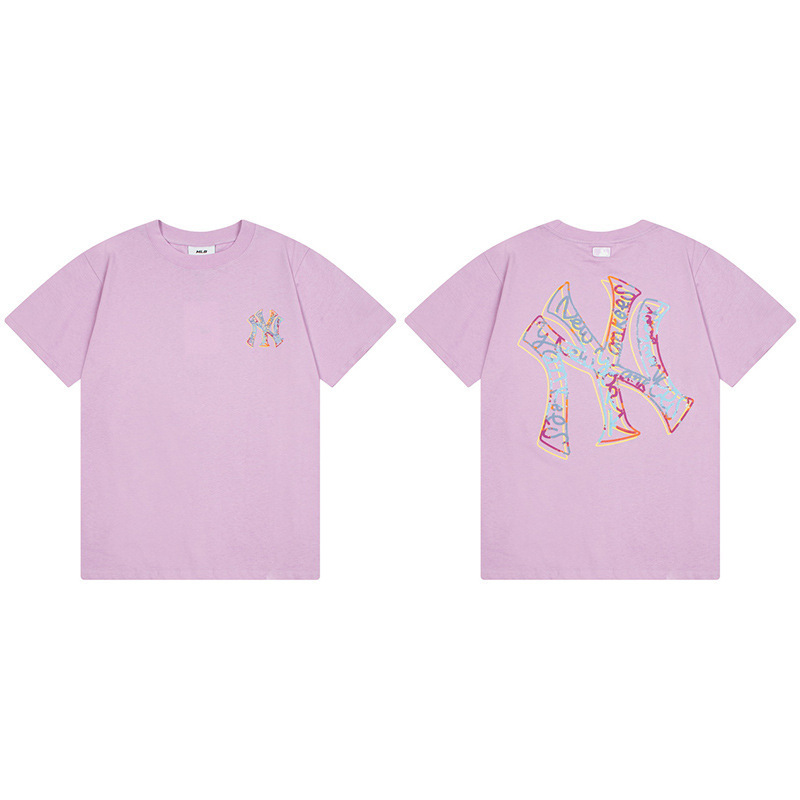 韓国新作MLBバックロゴ大プリントNY半袖Tシャツ男女兼用刺繍カジュアル半袖|undefined