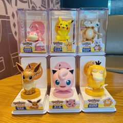 正版寶可夢印章皮卡丘呆呆獸伊布卡拉卡拉可達鴨胖丁玩具模型擺件
