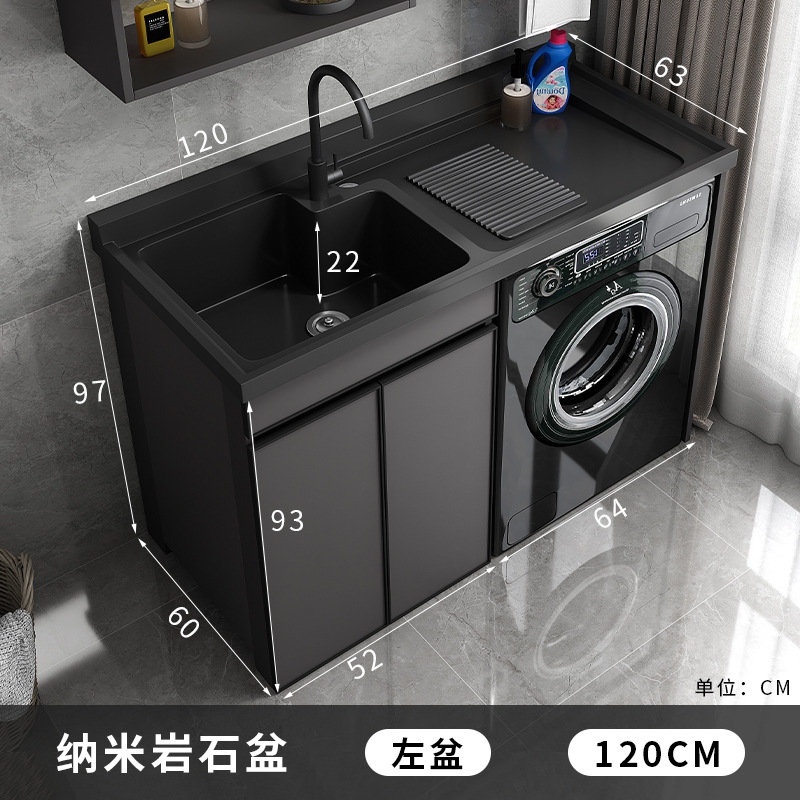 Lavadora socio integrado gabinete balcón lavabo mueble de baño lavabo mesa de lavado espacio lavadero de aluminio piscina piedra de cuarzo image 11