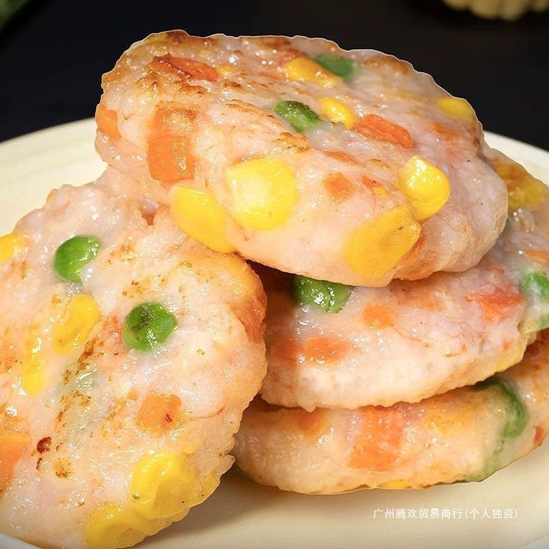 蔬菜虾饼虾仁饼半成品冷冻虾排儿童早餐空气炸锅新鲜食材大虾包装