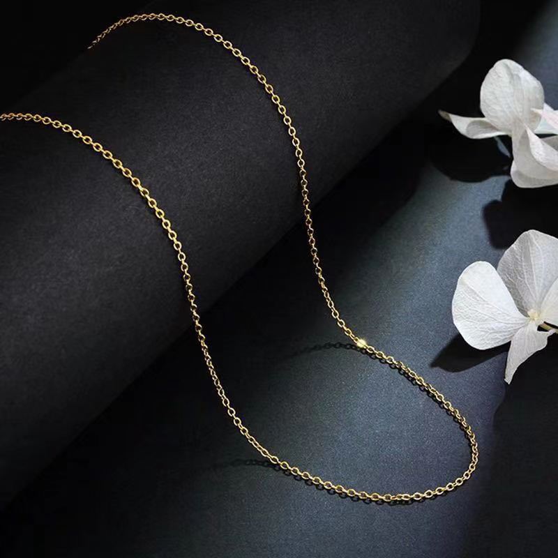 14g Weight Necklace Classification 1 Piece Quantity Daily Occasion Titanium Steel Material Geometric Pattern Women'S Gender Chain Design Simple Style Style Simple Style Geometric Titanium Steel Chain Necklace 2