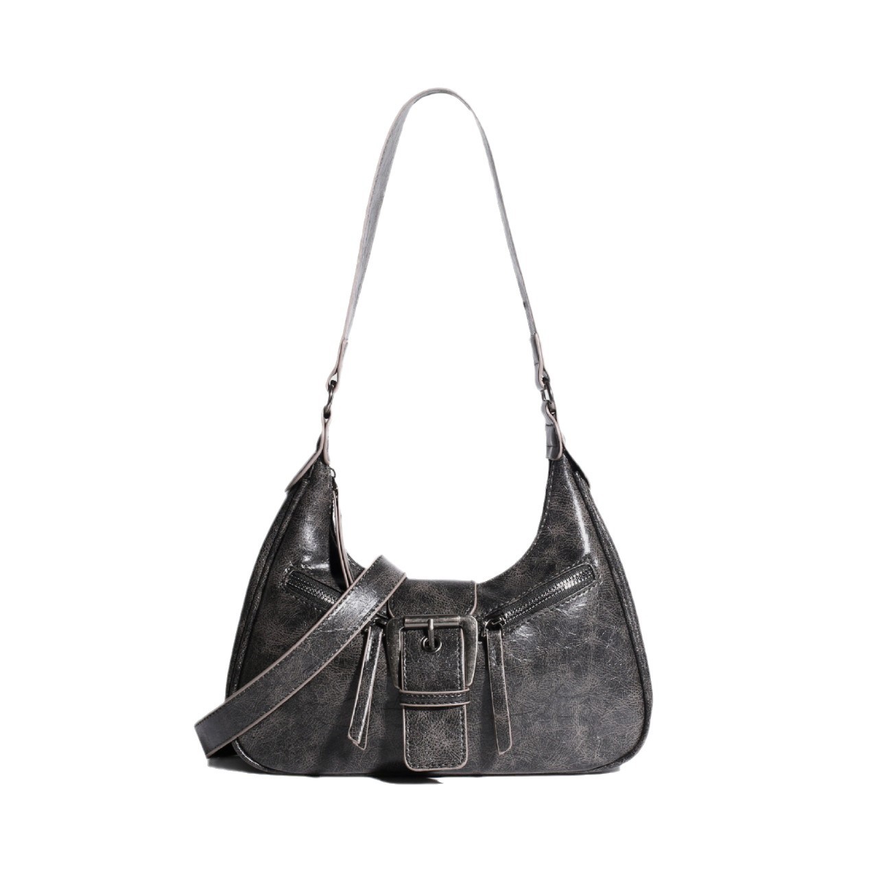 Schoudertas halve maan vintage motorstijl voor dames_voghion.com