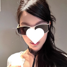 高颜值复古高级感曲面屏设计猫眼白色框墨镜女款防紫外线包邮