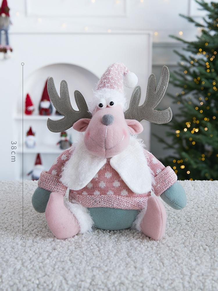 El conjunto de muñecas sin rostro de Navidad transfronteriza decora la Navidad rosa muñeco de nieve enano Papá Noel creativo Adornos navideños