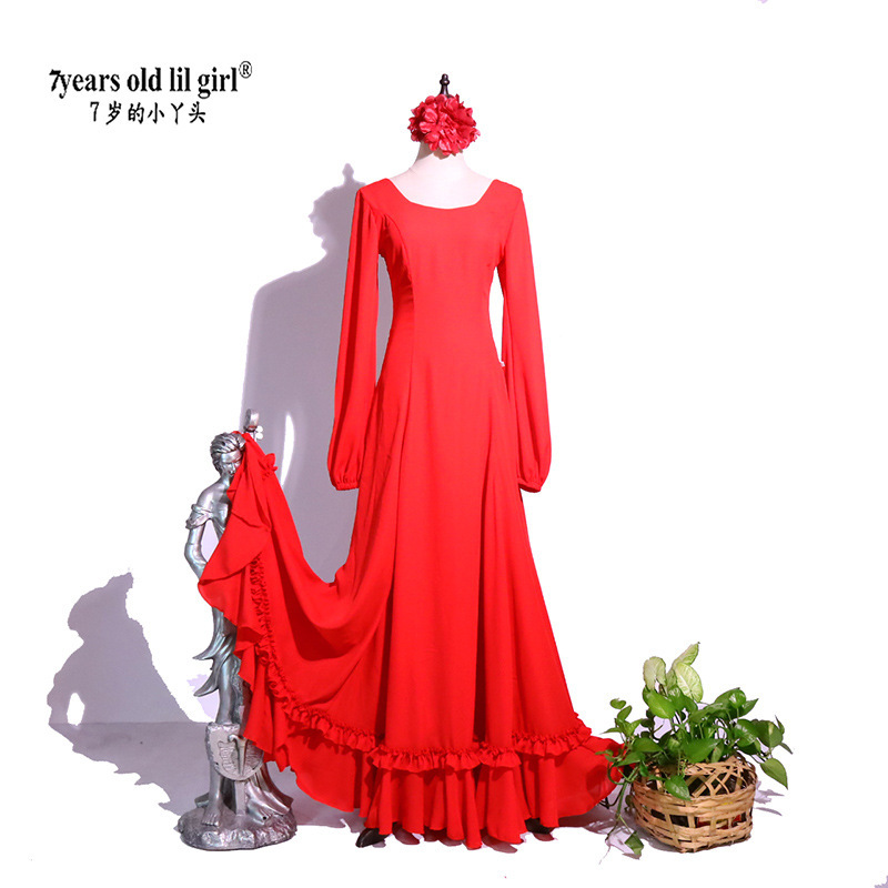 Original Brand Flamenco Spanish Dance Skirt Dress Performance Costume Dance Skirt Ekk12