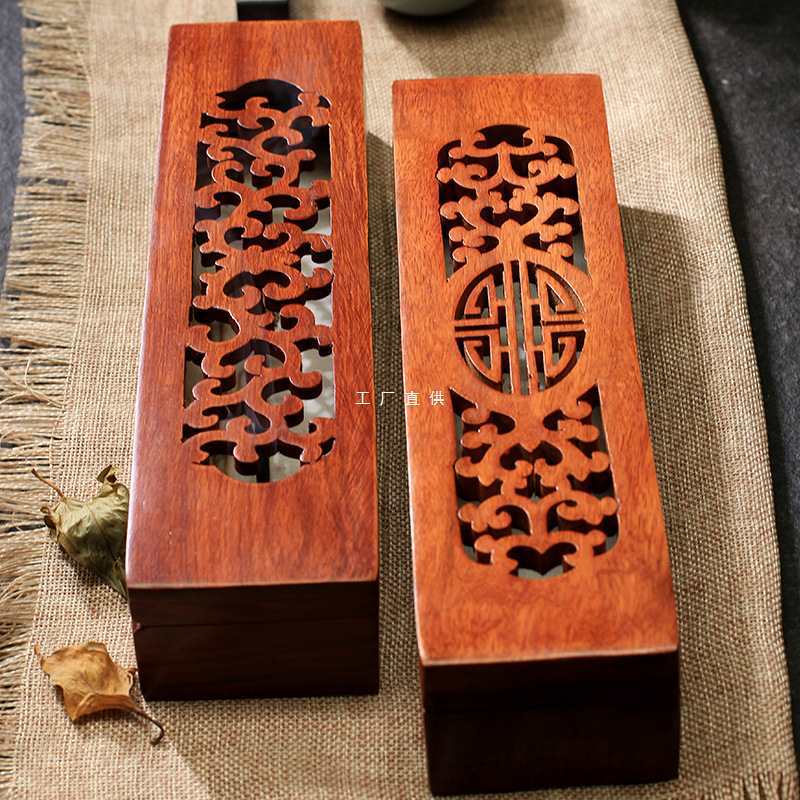 批发尼泊尔手工红木香盒用品家用点香盒办公室檀香卧香炉长线香盒