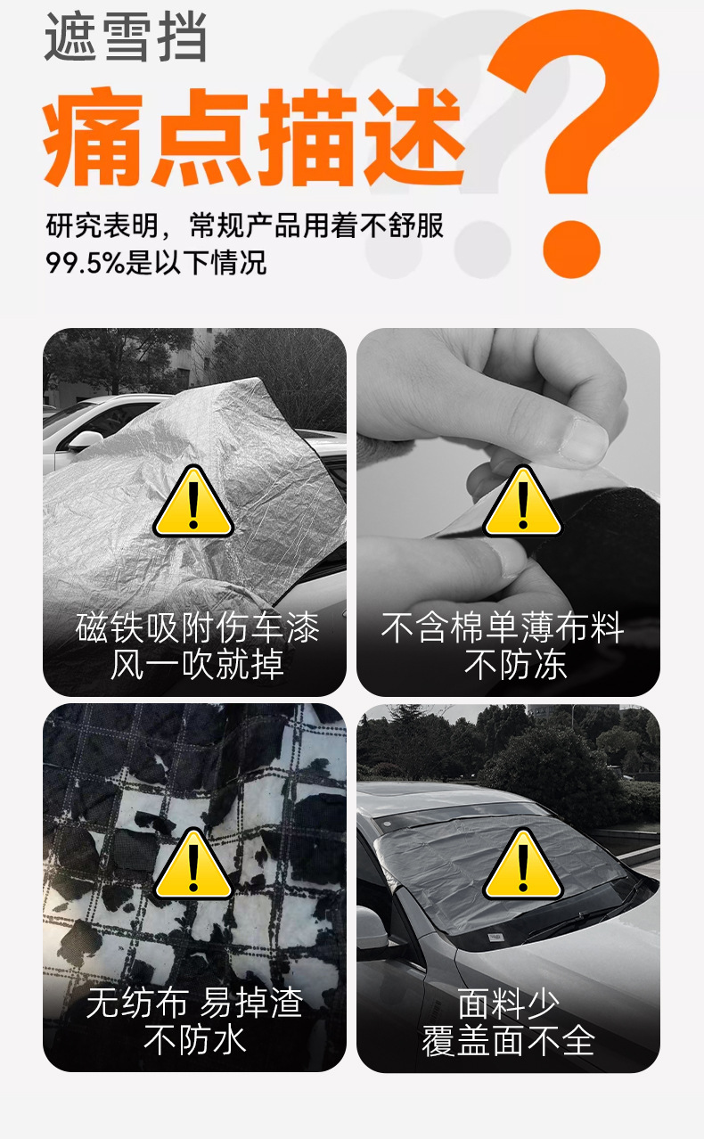 Car Front Windshield Snow Cover, Anti-Freeze, Snow Shield, Anti-Frost Car Cover, Winter Windshield Sun Protection, Heat Insulation and Sunshade