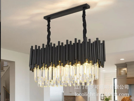 Moderno minimalista negro cristal sala de estar araña estilo nórdico dormitorio habitación acero inoxidable luz lujo redondo comedor lámparas