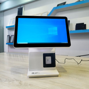 Factory 15.6inch + 11.6inch Desktop Dual-Screen Visitor Machines with Qr Code Hotel Front Desk Visitor Registration Machines