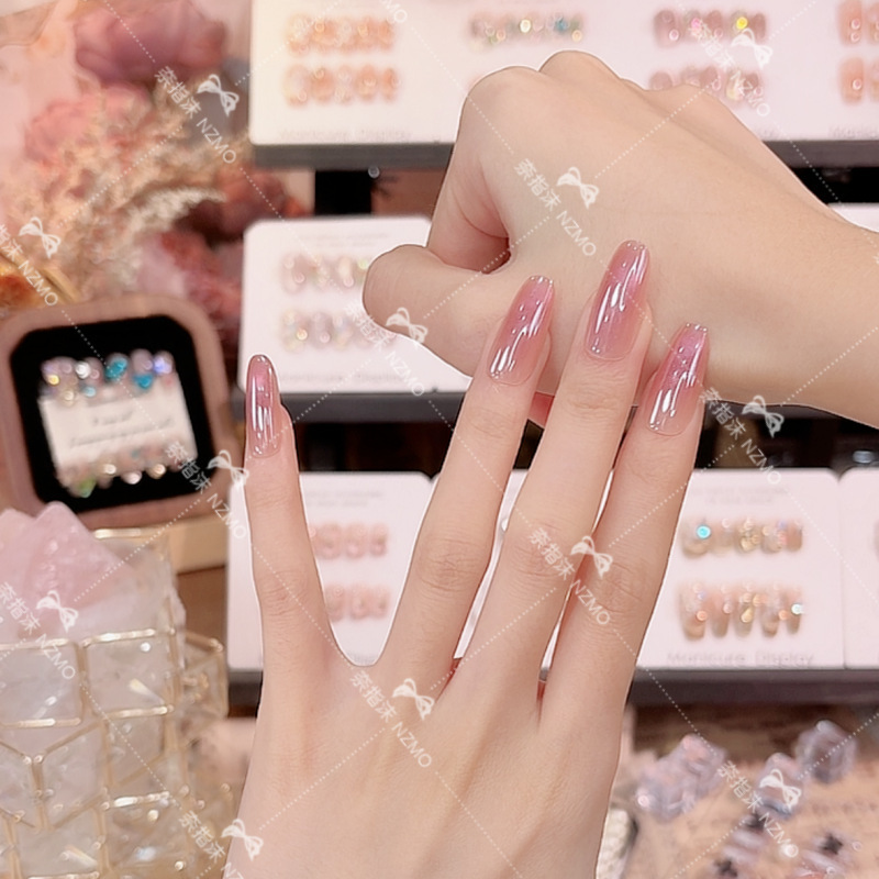 [Violet] Electroplated Gradient Daily Whitening Wearable Nails Ins Style Manicure Removable and Reusable