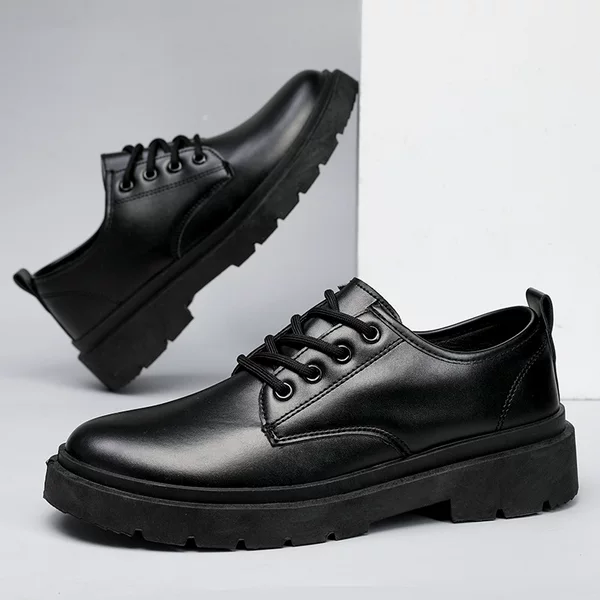 Cross-Border Leather Shoes, Business Leather Shoes, Men's Spring 2026 New Style, Youth British Style Men's Casual Thick-Soled Trendy Shoes