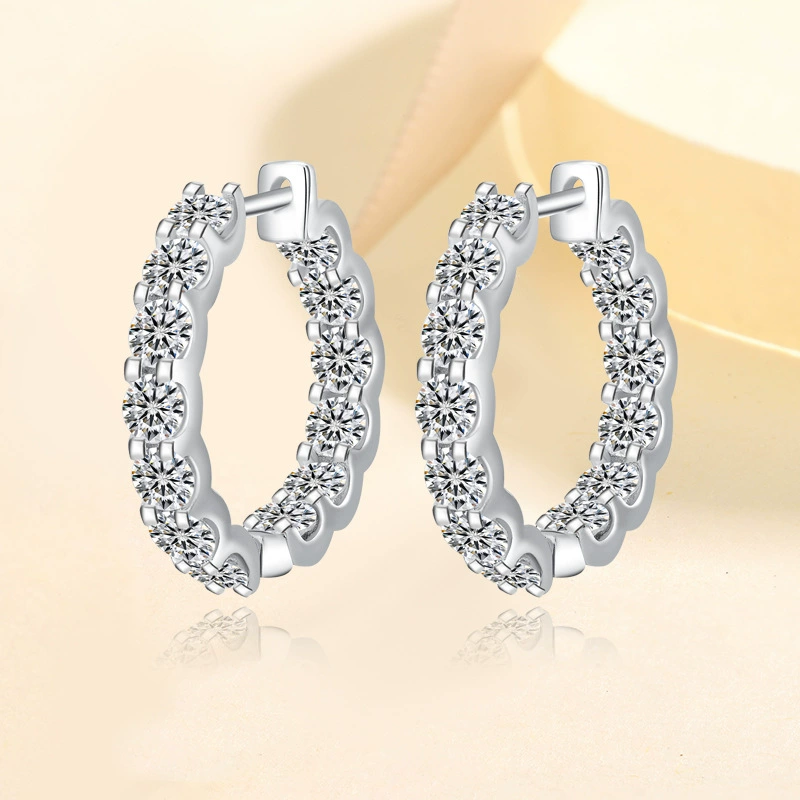 Трансграничные хиты продаж D цвета 2,6 карата серьги с муассанитом в виде головы быка серьги из стерлингового серебра s925, полные бриллиантов, серьги с муассанитом